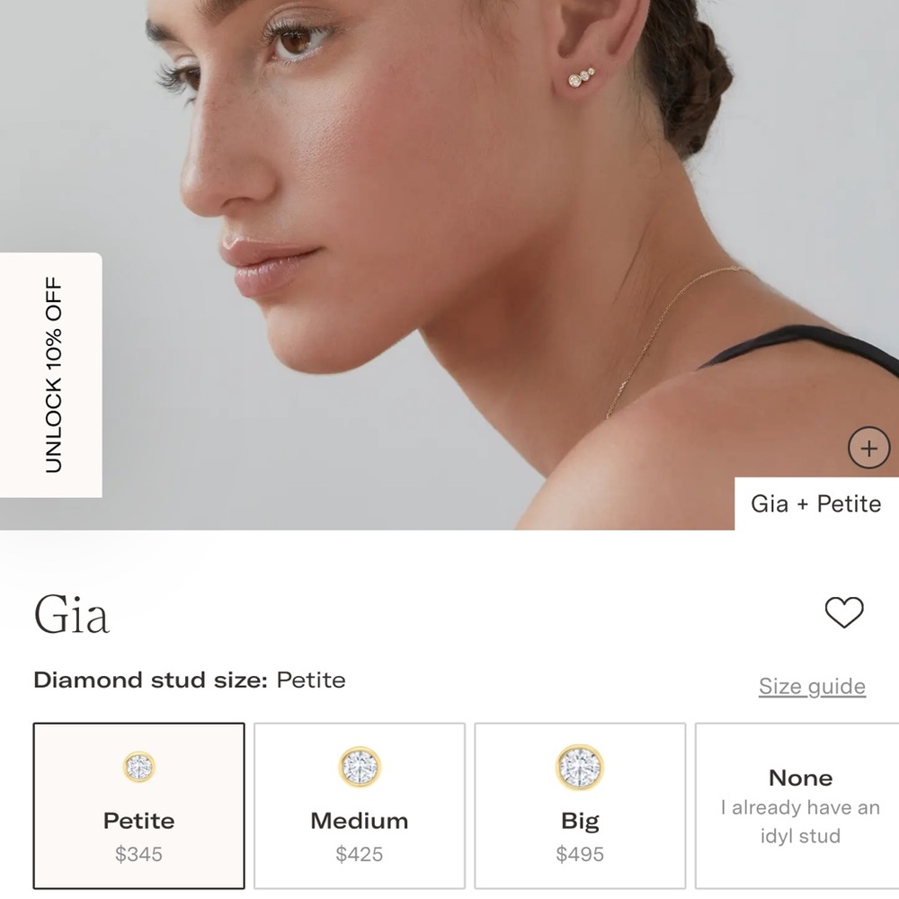 Idyl Gia Diamond stud add on (PAIR)